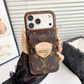 Luxury Crossbody iPhone Case with Card Pocket & Detachable Strap