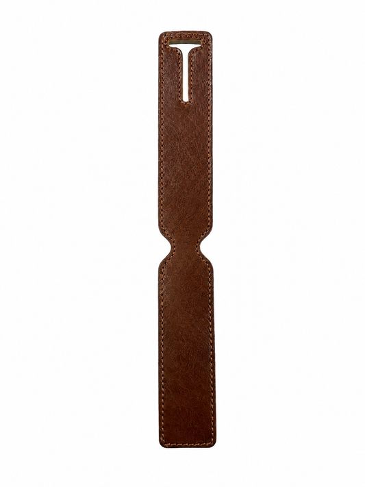Handmade Brown Leather Luggage Tag - view 2