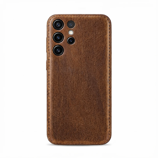 Handcrafted Vegetable-Tanned Leather Samsung Case – Vintage Patina Edition