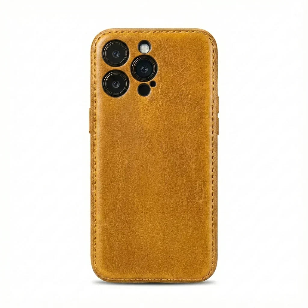 Handcrafted Vegetable-Tanned Leather iPhone Case – Vintage Patina Edition